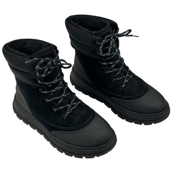 Koolaburra by UGG Deza Lace-Up Utility Boots Womens Sz. 9 Black Suede New $120 A - Picture 1 of 15